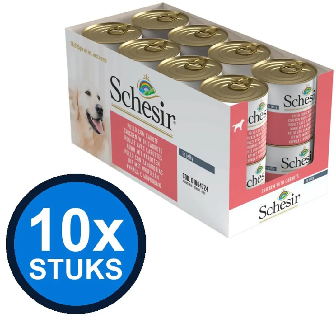 Schesir Hond Blik Kip & Wortel 285g