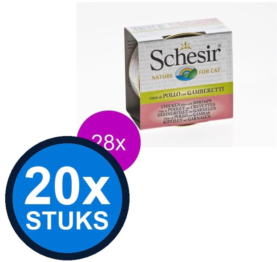Schesir Complementaire Kat Bouillon Kip & Garnalen 70g