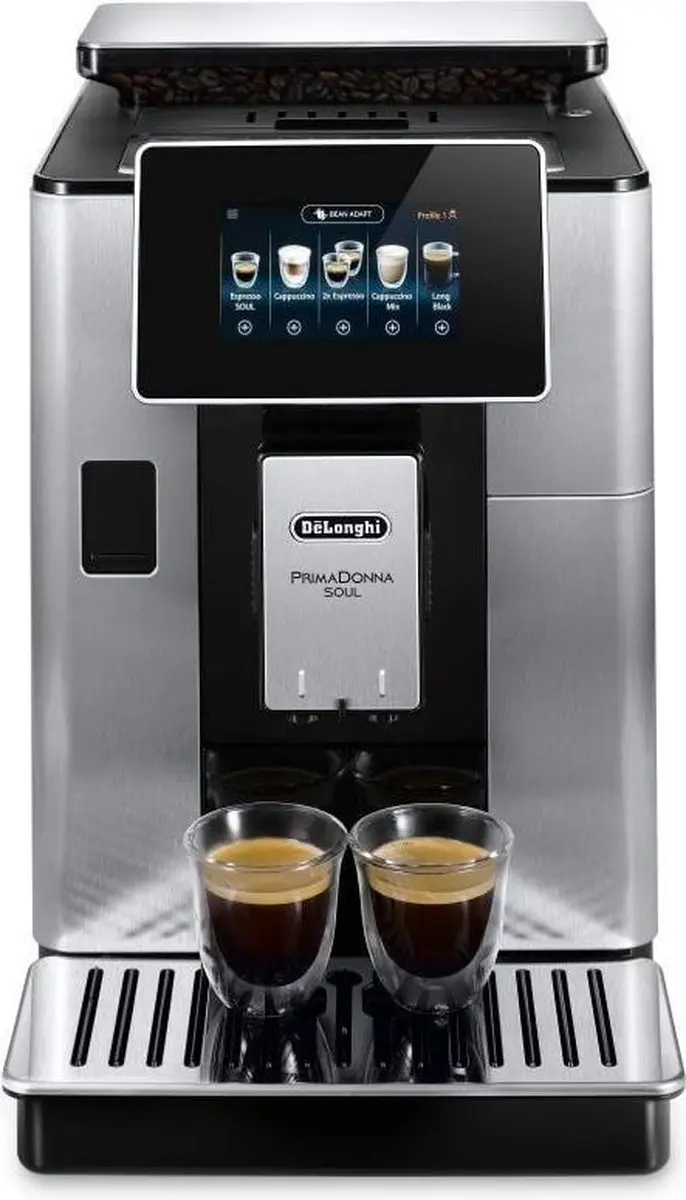 De'Longhi PrimaDonna Soul ECAM 610.75.MB Espressomachine - 14 Programma's - 2,2L - Zwart/Zilver - afbeelding 2 van 6