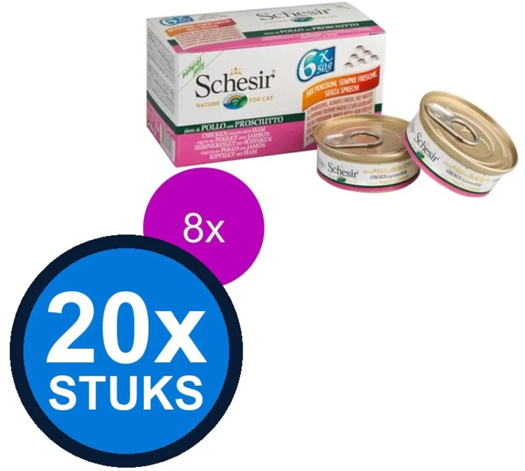 Schesir Hond Blik Gelei Kip & Ham 150g