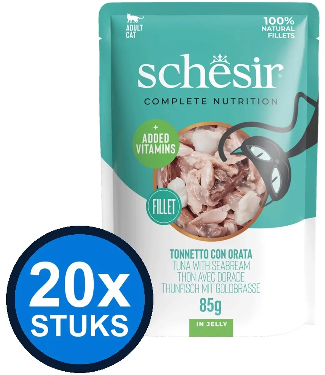 Schesir Complete&Balanced Kat Pouch Tonijn & Zeebrasem 85g