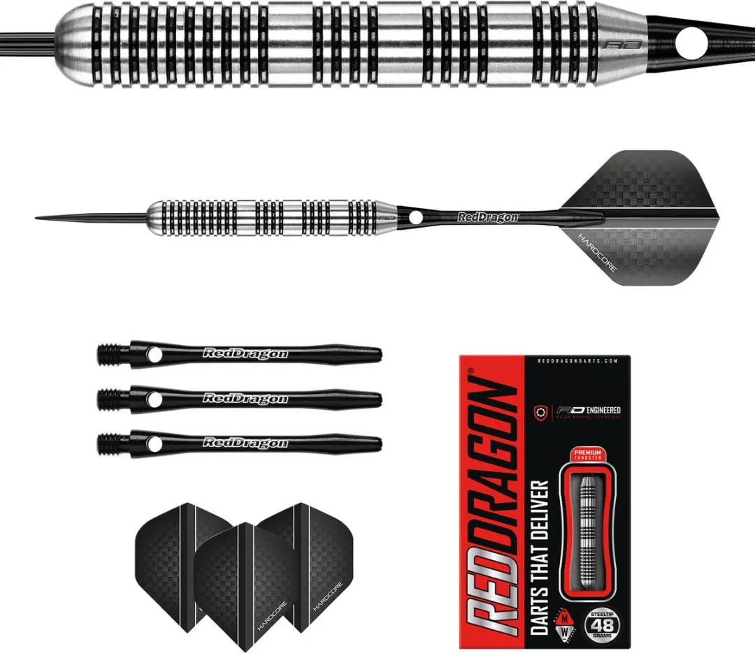 Red Dragon Bunker Buster 80% Dartpijlen 3 Stuks - Zilver/Zwart
