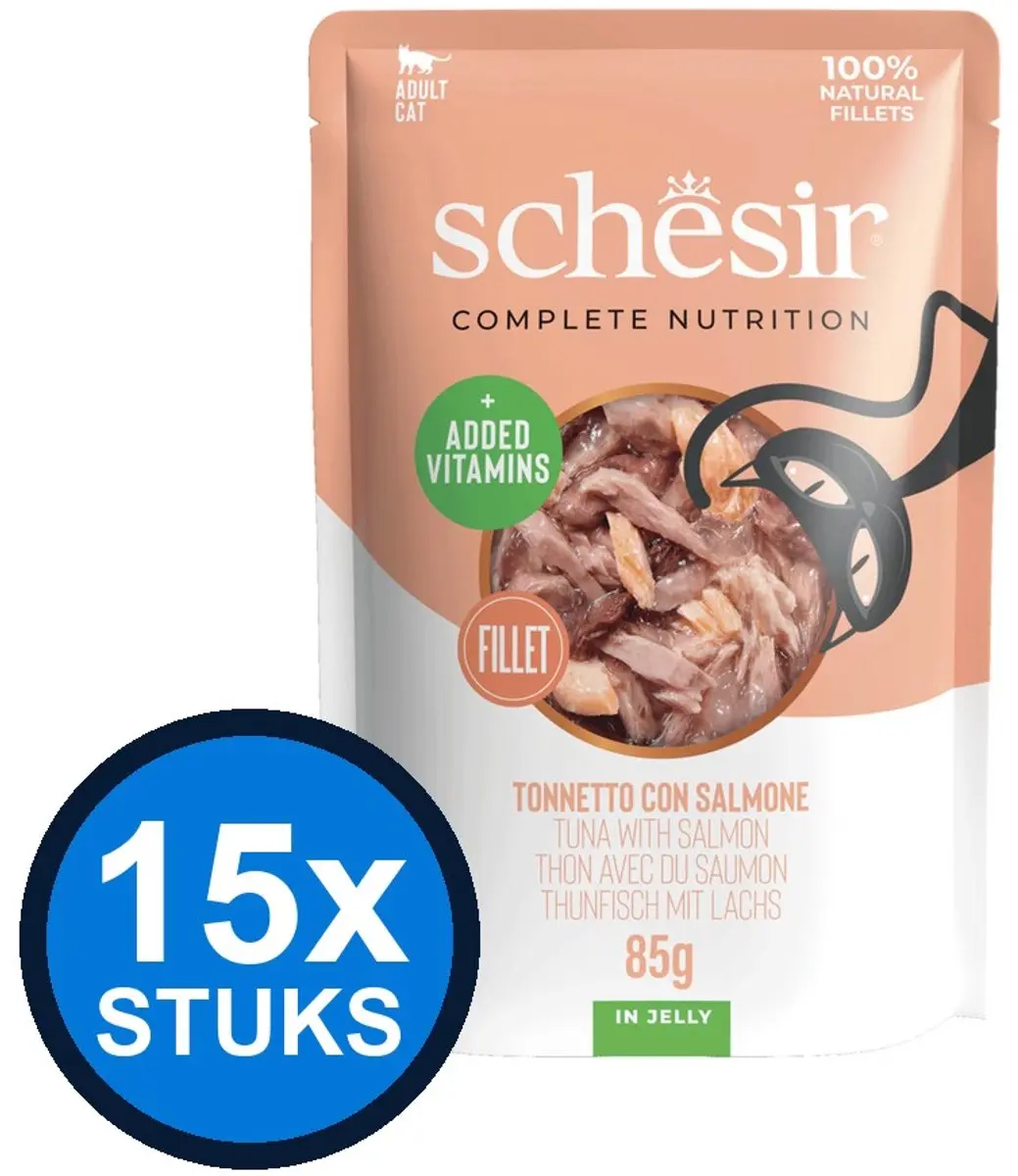 Schesir Complete&Balanced Kat Pouch Tonijn & Zalm 85g