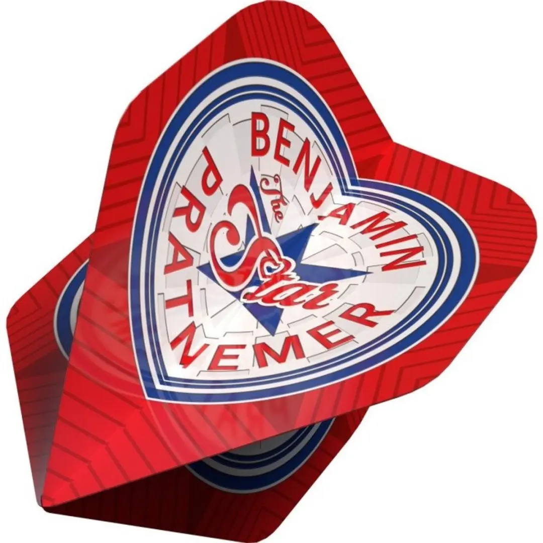 Bull's Benjamin Pratnemer 90 Red NO2 Dart Flights - 3 Stuks