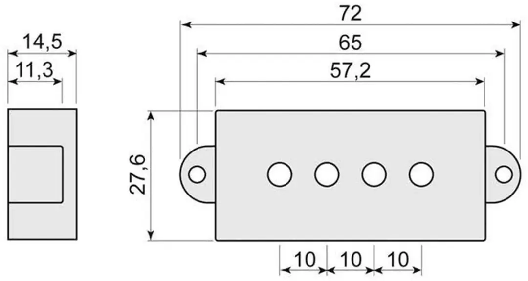 Boston PPC-15-WH Pickup Cover - Puncher Bass Split Coil - 2 Stuks Wit - afbeelding 2 van 2