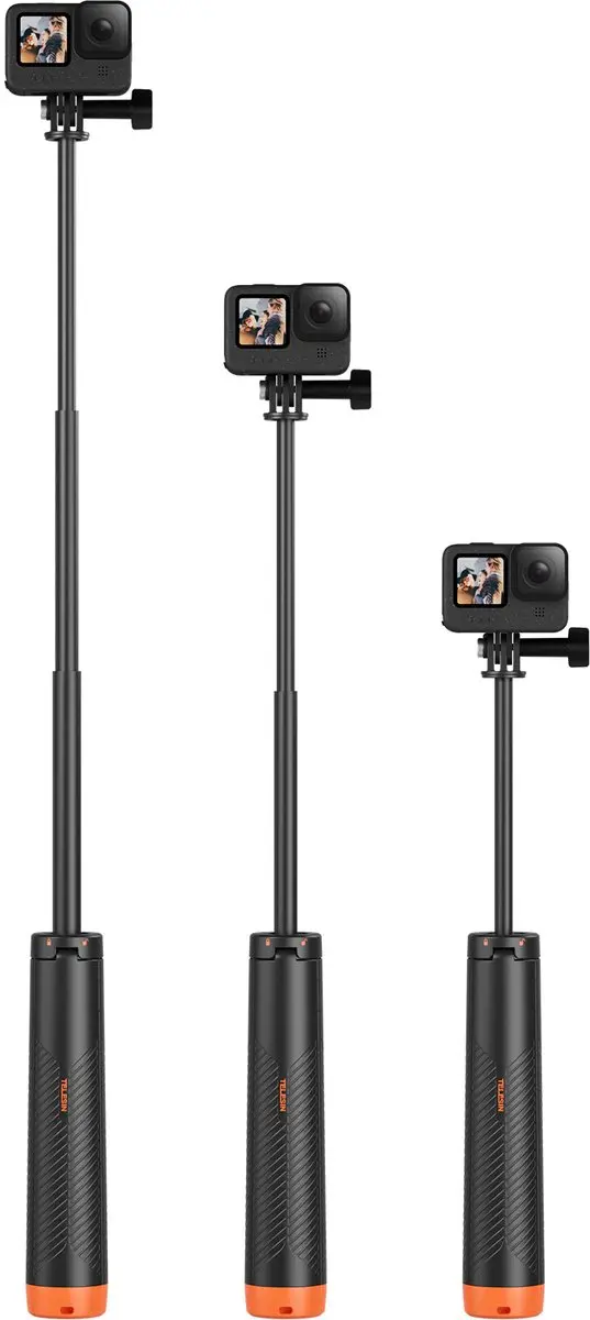 Telesin Floating Selfiestick Statief & Bobber 6974944463457 - Zwart/Oranje