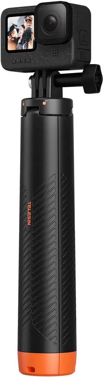 Telesin Floating Selfiestick Statief & Bobber 6974944463457 - Zwart/Oranje