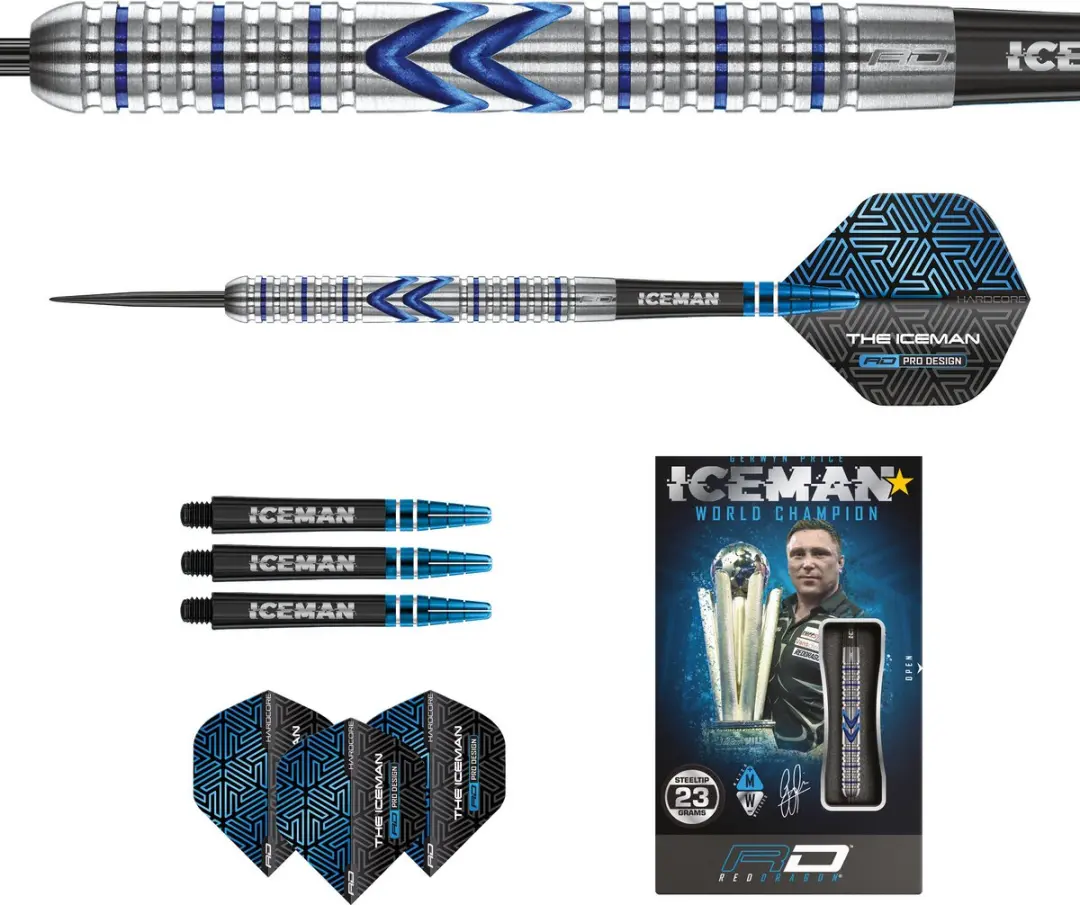 Red Dragon Gerwyn Price Iceman Midnight Dartpijlen - 3 Stuks