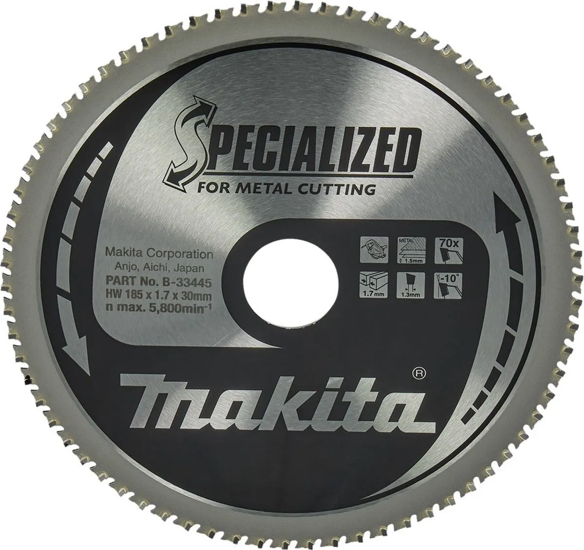 Makita B-33445 Cirkelzaagblad Dun Plaatstaal 185mm - 70T
