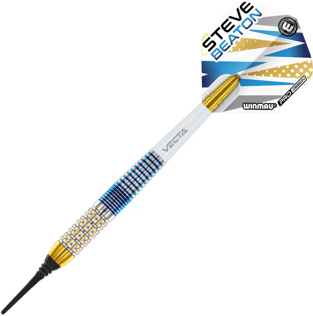 Winmau Steve Beaton Legacy Edition 90% Soft Tip Darts - 3 Stuks - Goud/Zilver/Blauw