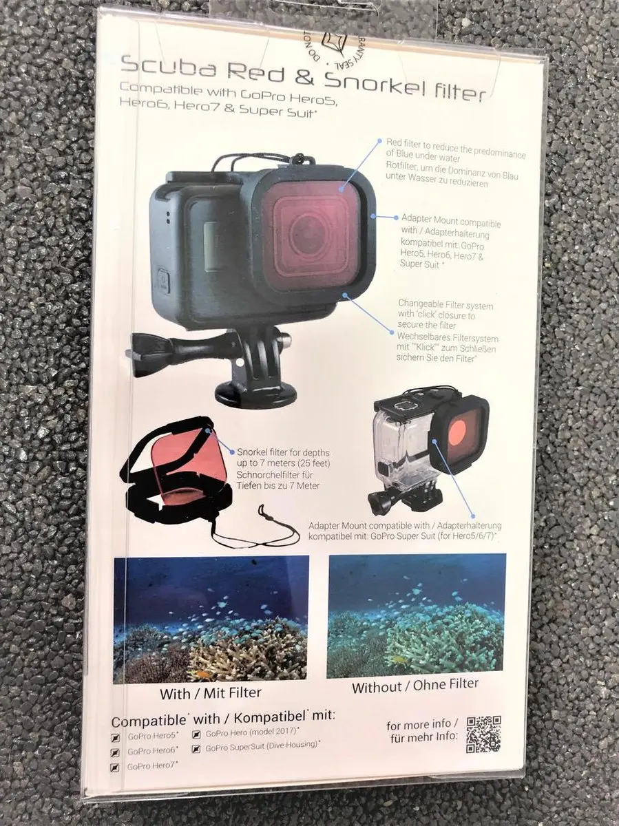 PRO-Mounts PM2016MP07 Rood Snorkel/Duikfilter 55mm - GoPro Hero5/6/7