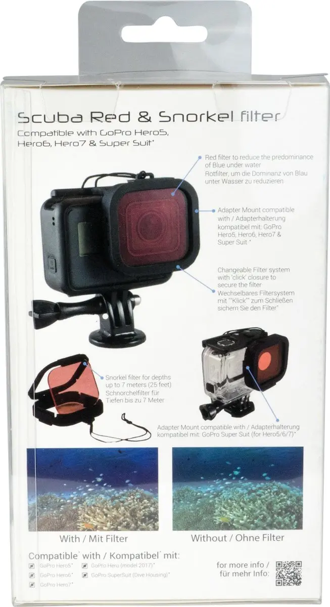 PRO-Mounts PM2016MP07 Rood Snorkel/Duikfilter 55mm - GoPro Hero5/6/7