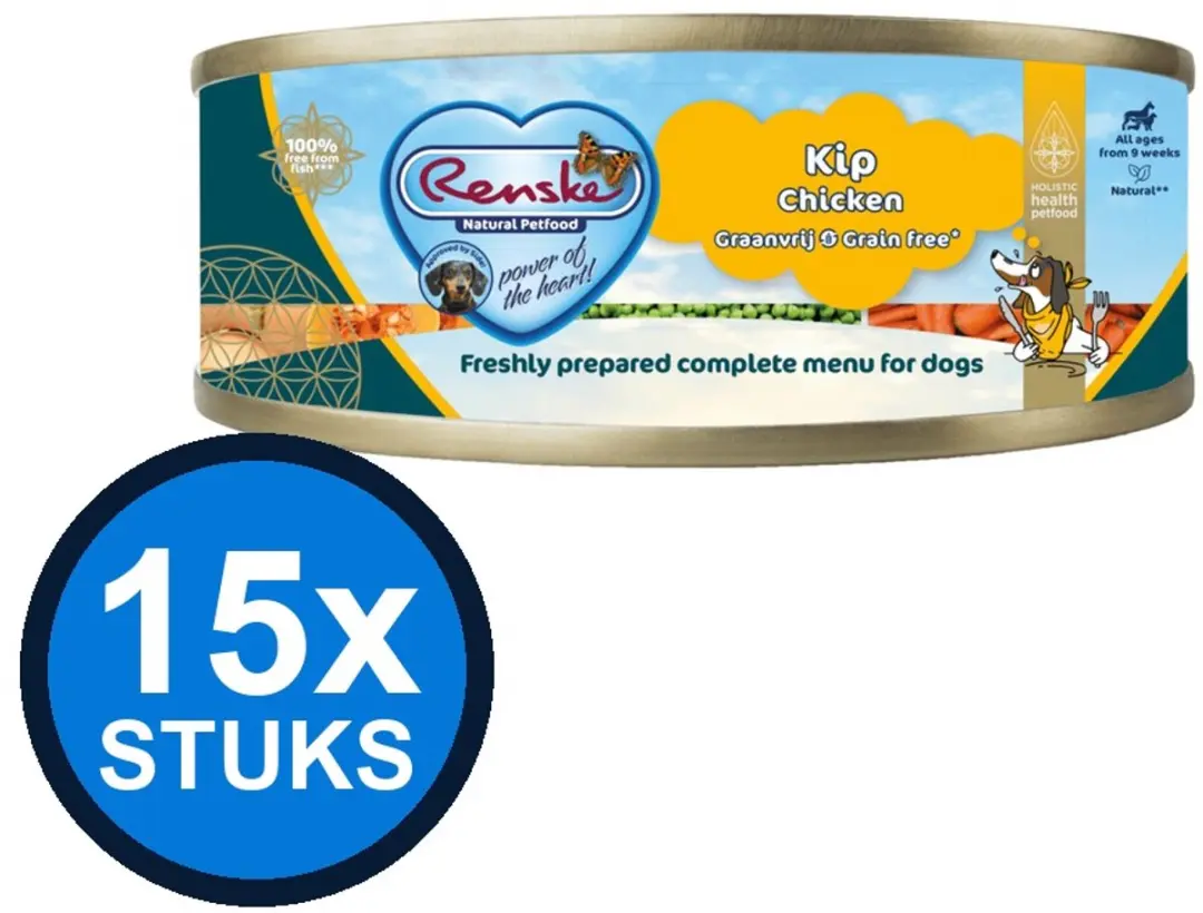Renske Vers Vlees Maaltijd Hond Kip Graanvrij 95g