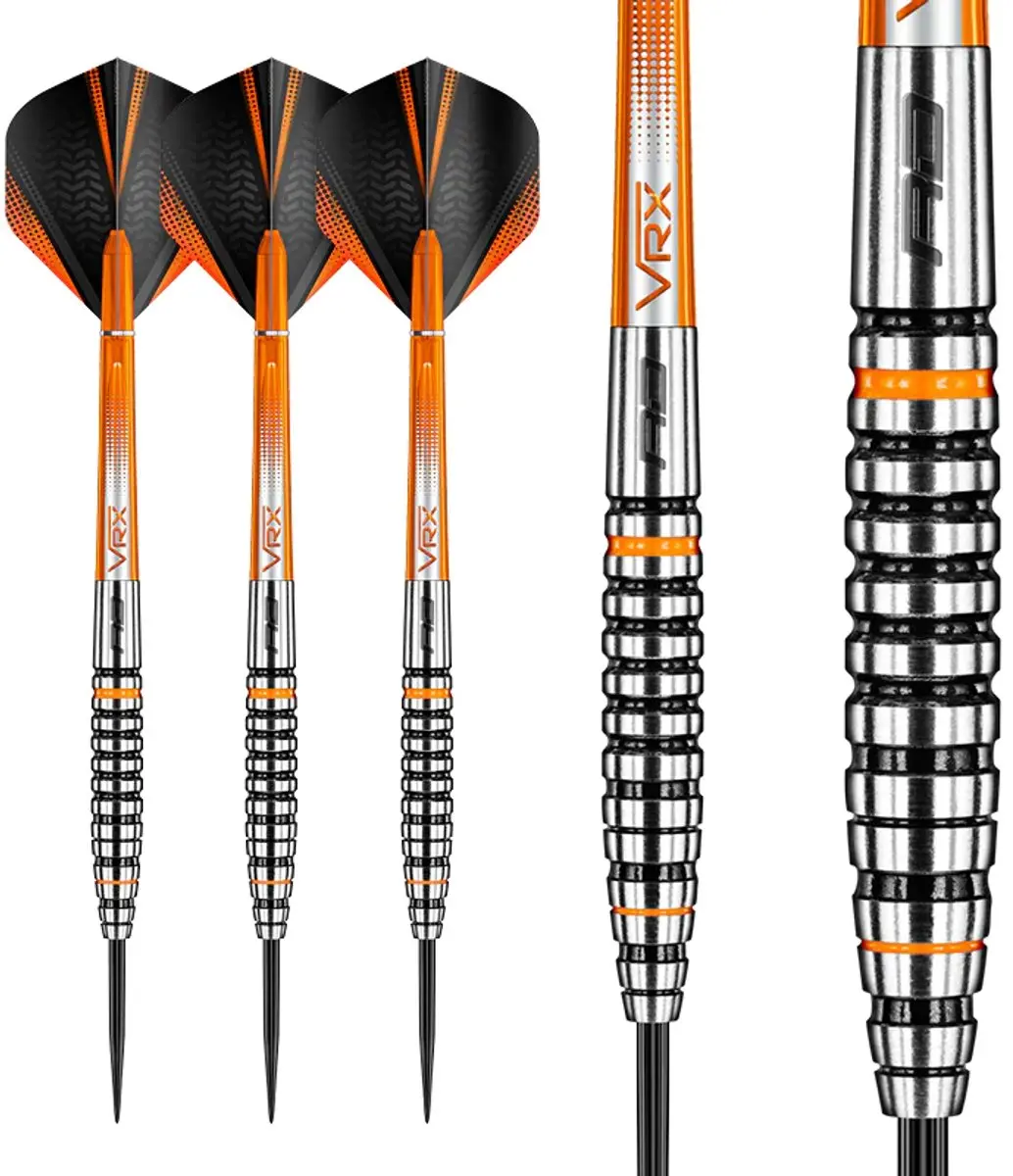Red Dragon Amberjack 14 Dartpijlen - 3 Stuks - ZwartOranjeZilver - afbeelding 6 van 6