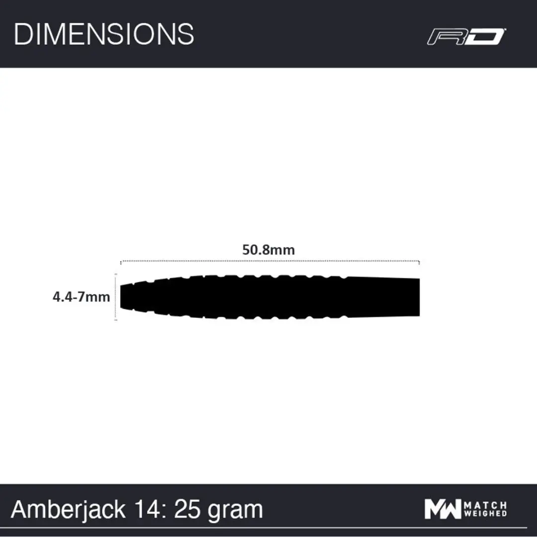 Red Dragon Amberjack 14 Dartpijlen - 3 Stuks - ZwartOranjeZilver