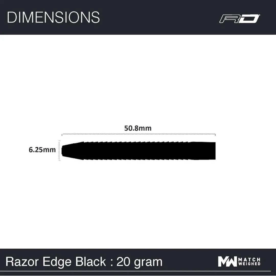 Red Dragon Razor Edge Black Dartpijlen - 3 Stuks