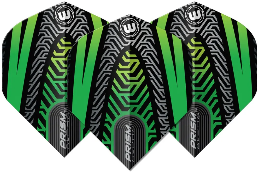Winmau Prism Alpha Black Green V2 Dart Flights - 3 Stuks