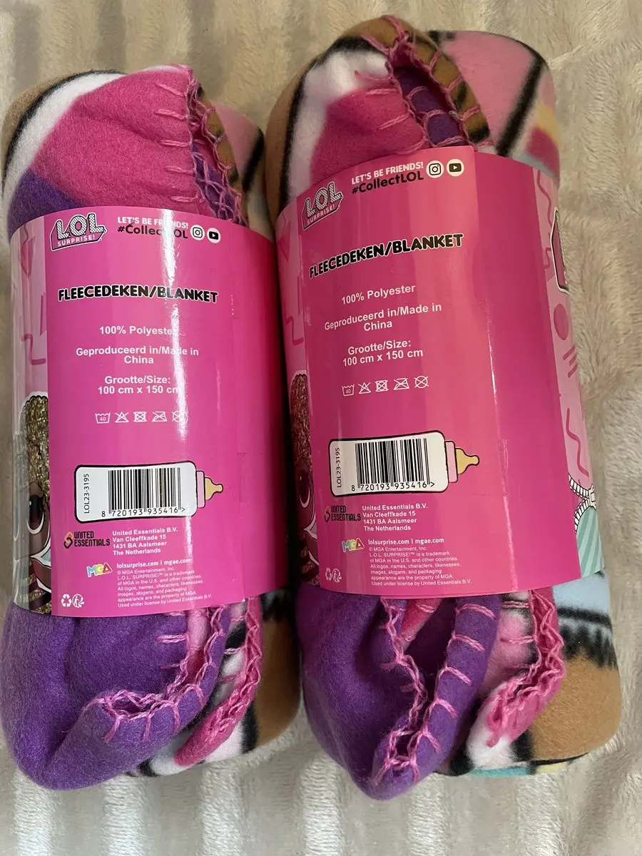 LOL Surprise! Fleece Deken Roze 100x150cm - 2 Stuks