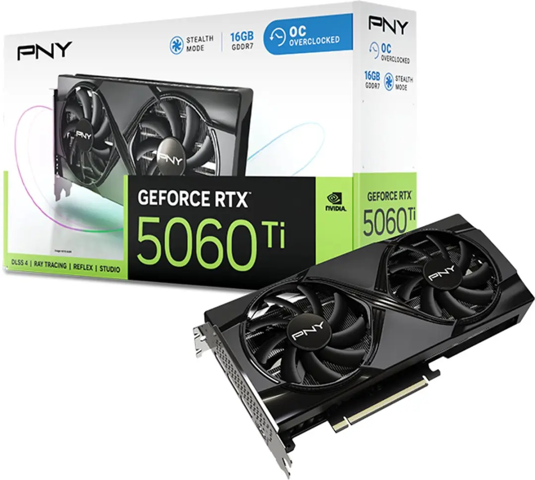PNY GeForce RTX 5060 Ti OC VCG5060T16DFXPB1-O Videokaart