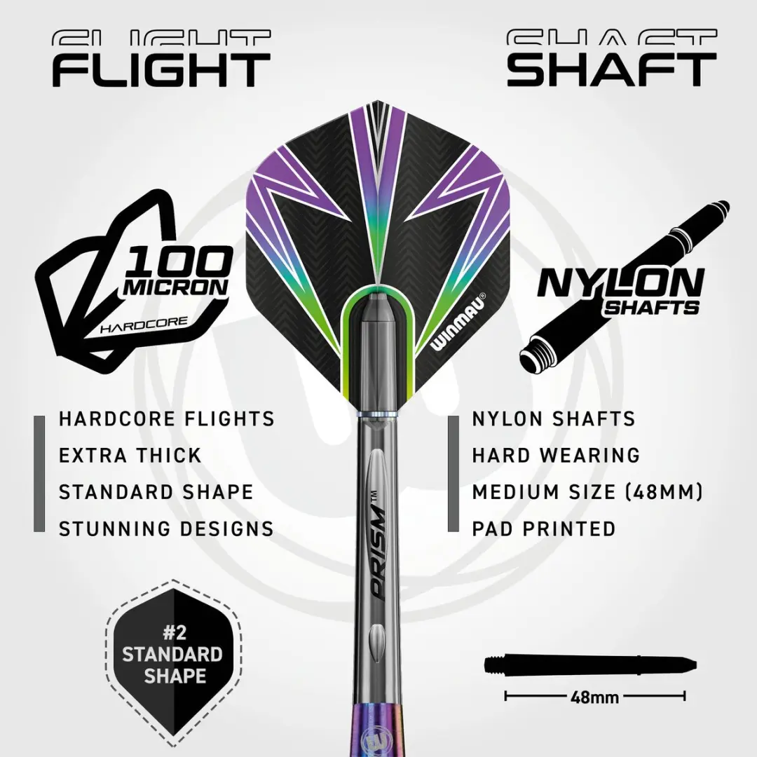 Winmau Tuscan Dartpijlen - 3 Stuks - Rainbow