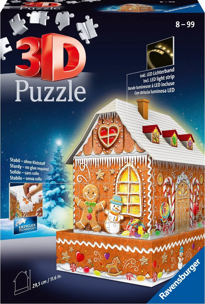 Ravensburger Kerst Gingerbread House Night Edition 216 Stuks - Multicolor