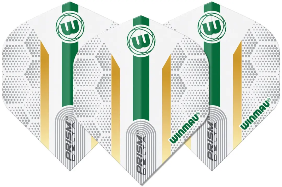Winmau Prism Delta Xenon Dart Flights - 3 Stuks - Goud/Groen/Wit
