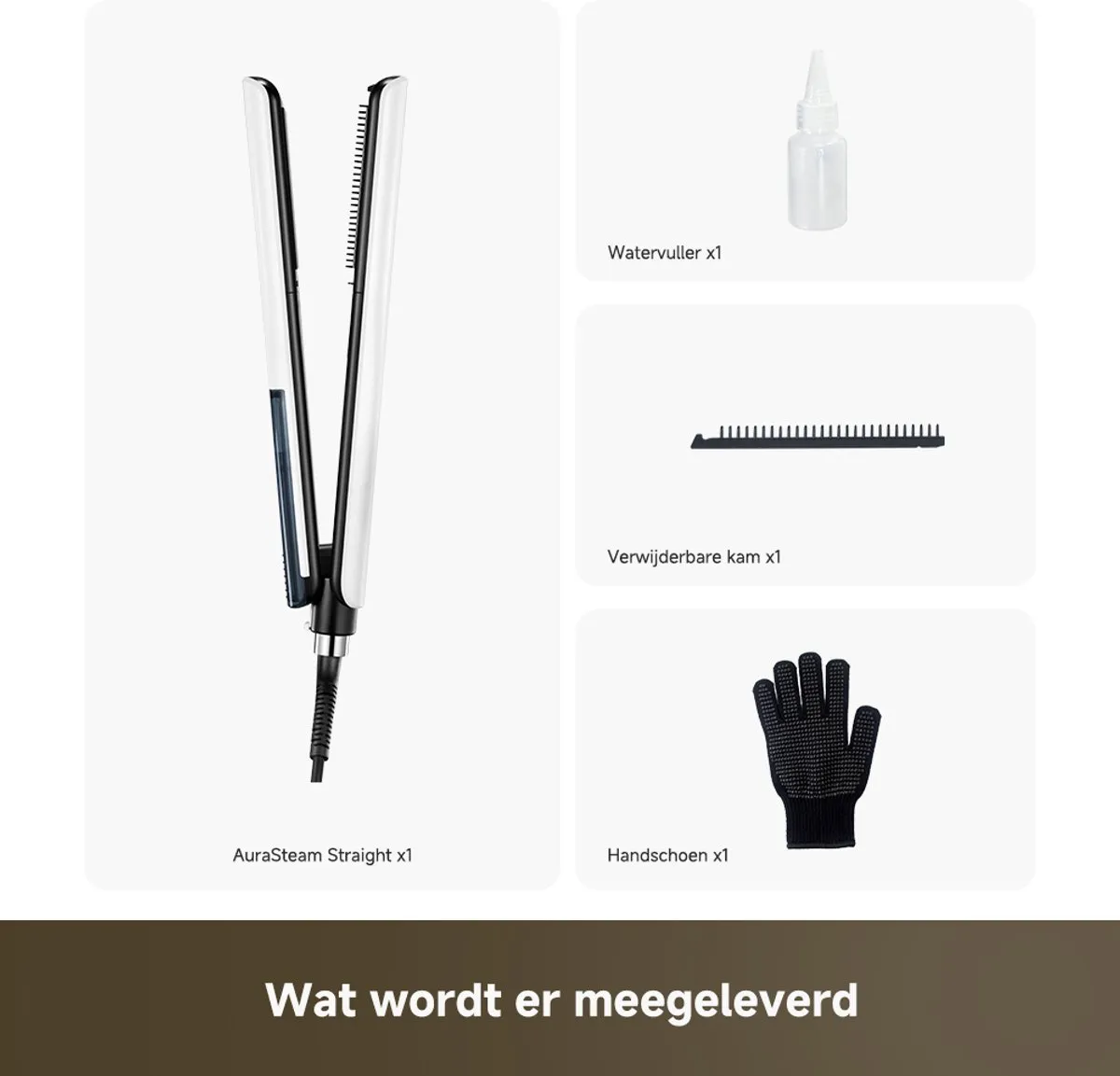 Dreame AuraSteam Straight Stoomstijltang - 5 Temperaturen - Wit - afbeelding 6 van 6