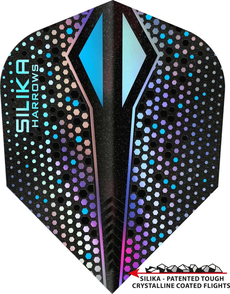 Harrows Silika X Color Shift NO6 Dart Flights - 3 Stuks - Zilver/Zwart