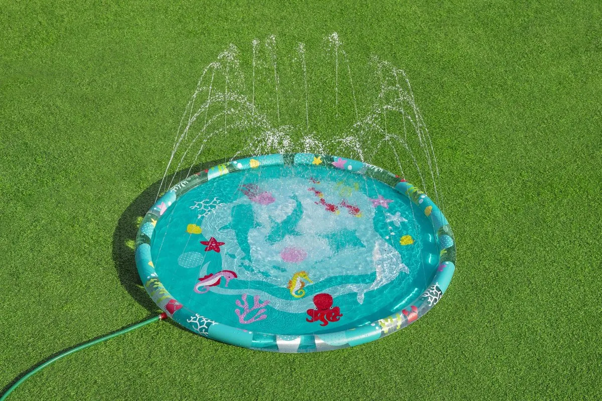 Bestway Waterspeelmat - Onderwaterprint - Watermat - 165 x 165 CM - Opblaasbare Randen met Sproeisysteem - Vanaf 2 Jaar
