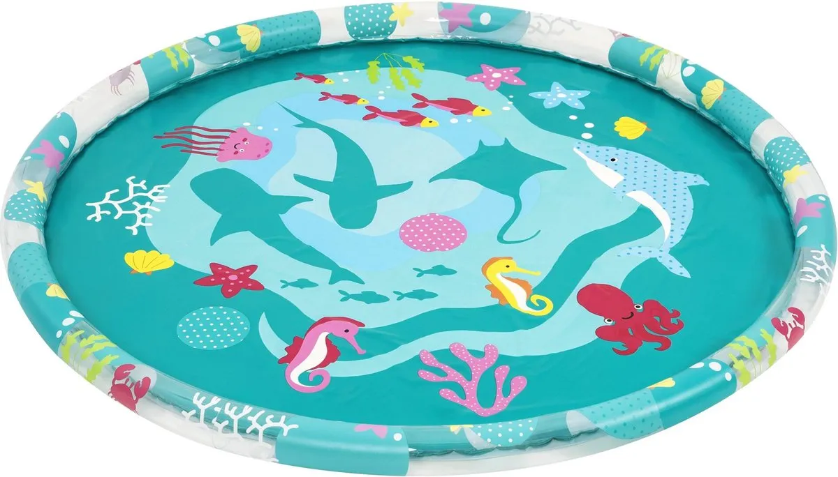 Bestway Waterspeelmat - Onderwaterprint - Watermat - 165 x 165 CM - Opblaasbare Randen met Sproeisysteem - Vanaf 2 Jaar