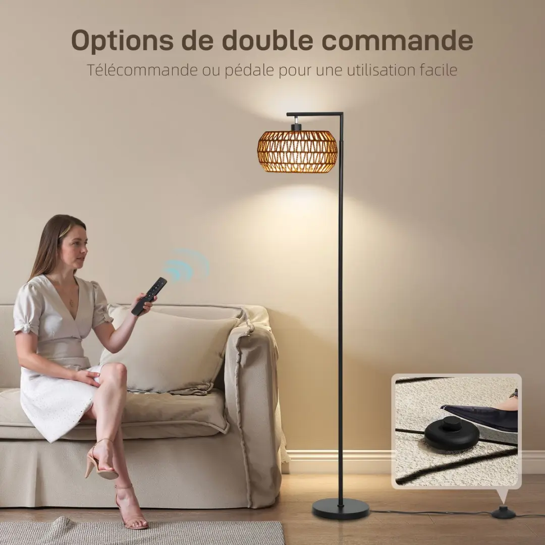 Homcom Vloerlamp 40W - Zwart