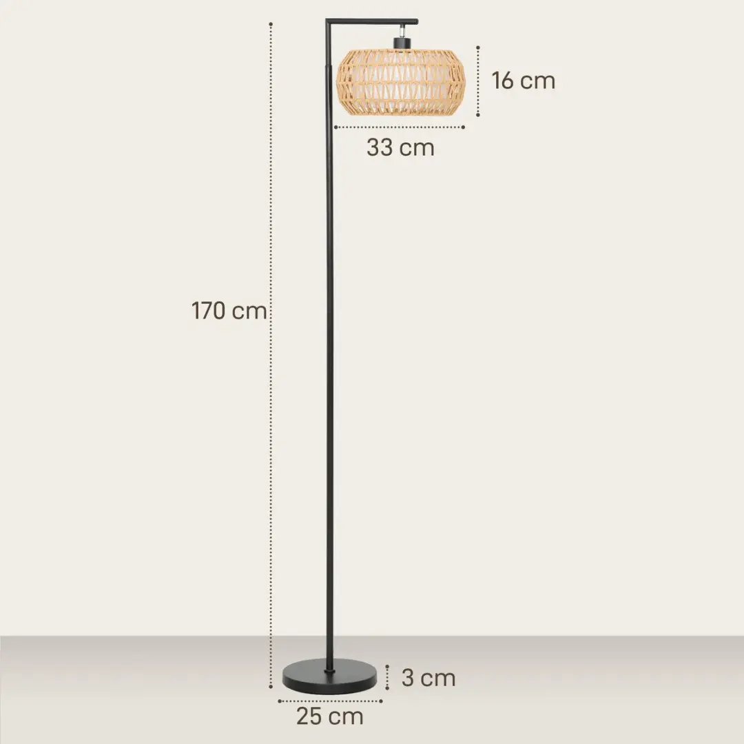 Homcom Vloerlamp 40W - Zwart - afbeelding 6 van 6