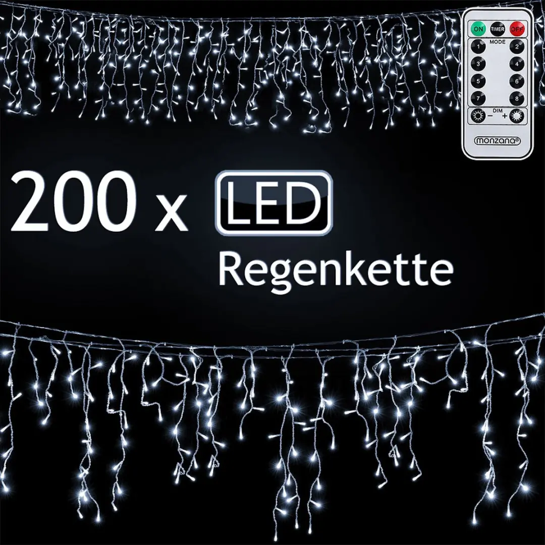 Monzana Regenketting LED Kerstverlichting 400 Lampjes