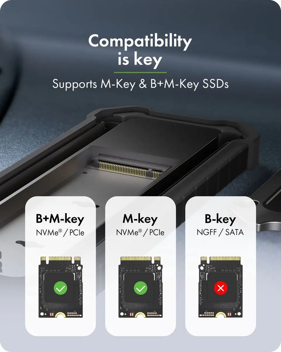 Icy Box IB-1827MCP-C31 M.2 SSD-behuizing - USB-C 3.2 Gen 2 - Zwart