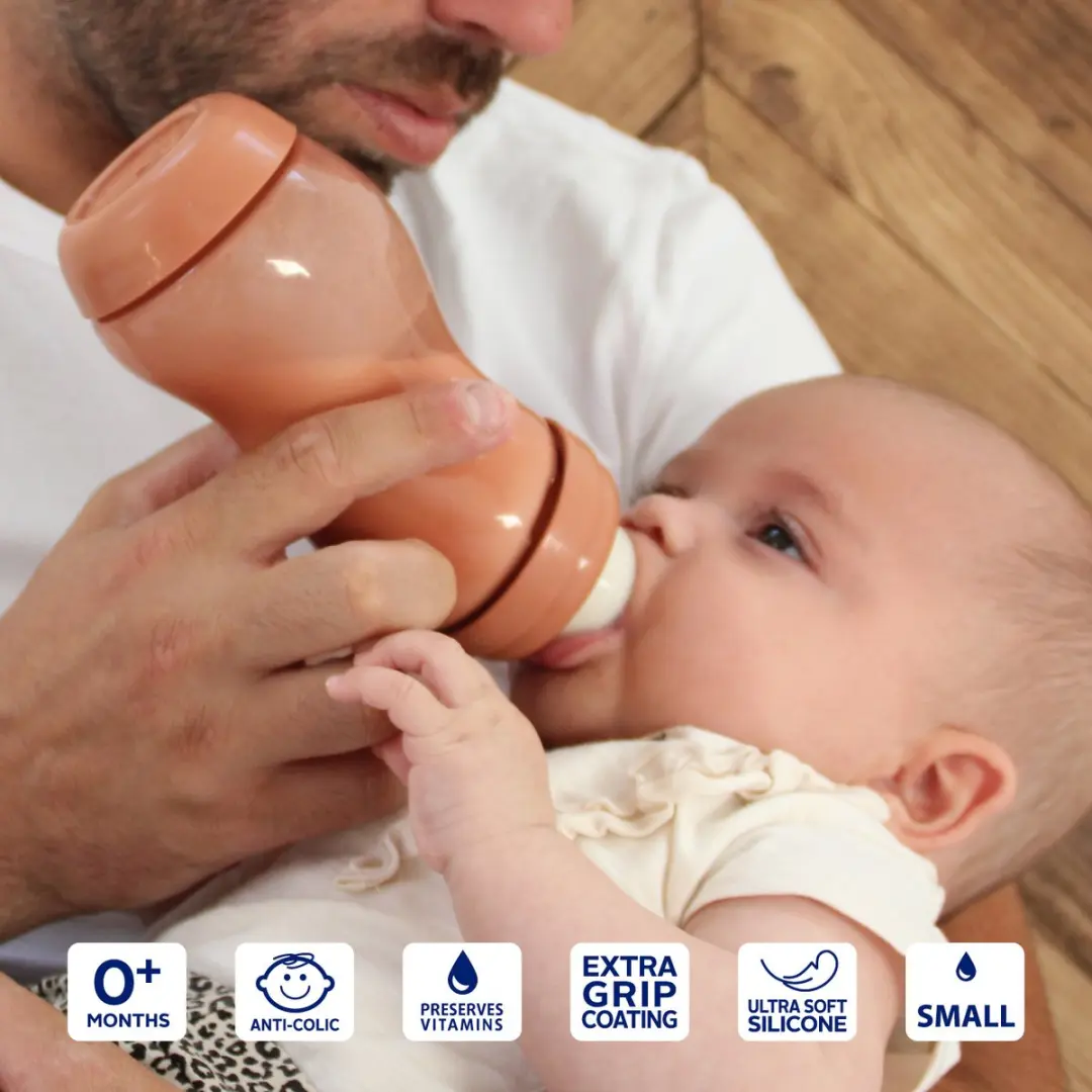 Difrax Baby S-fles 310ml - Anti-Colic - Roodbruin