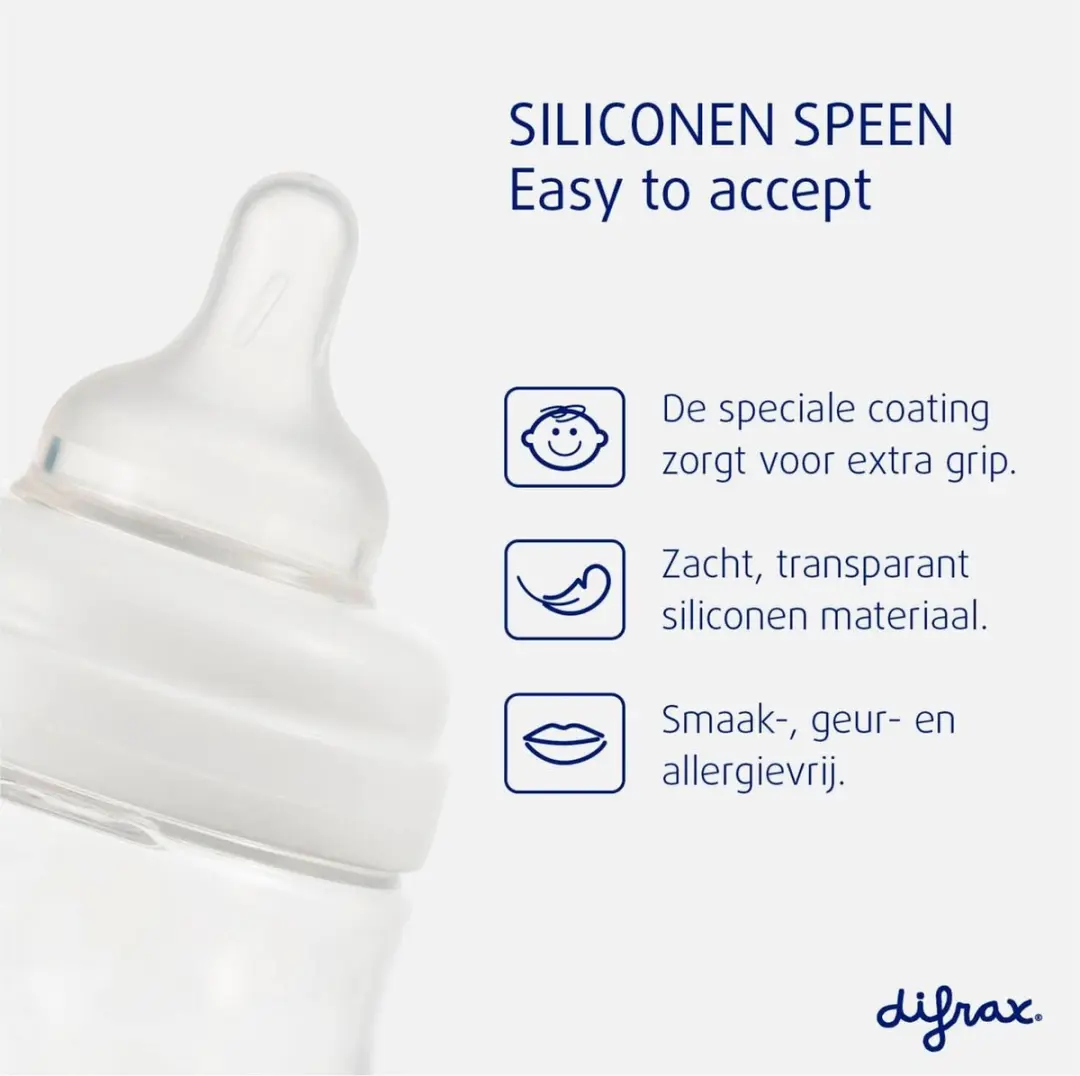 Difrax Baby S-fles 310ml - Anti-Colic - Roodbruin
