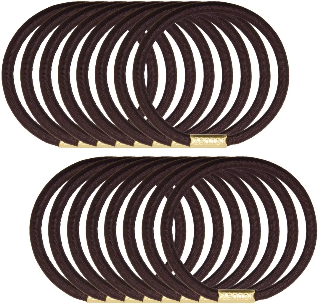Zenner Haarelastiekjes Medium Bruin - 16 Stuks