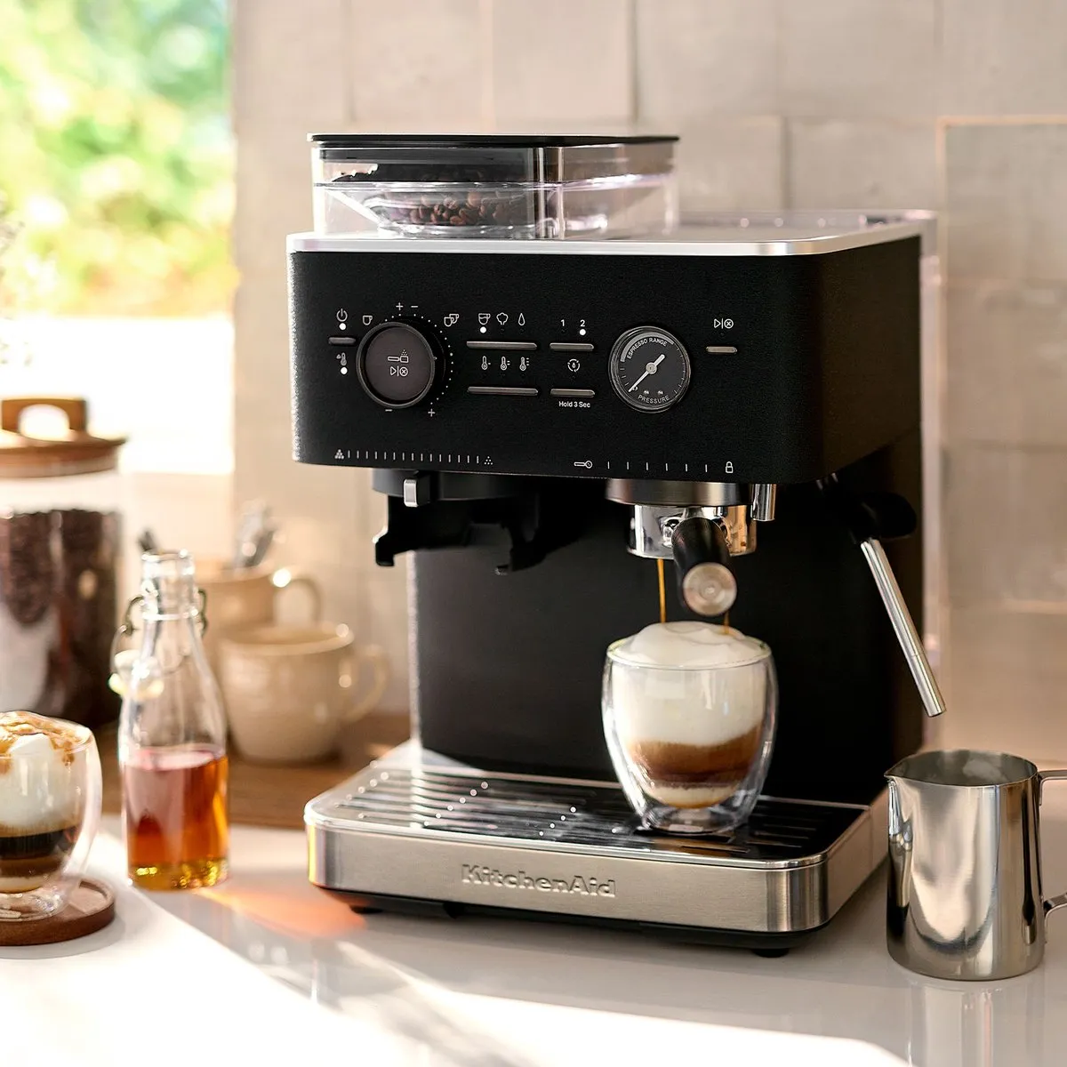 KitchenAid 5KES6551ESX Halfautomatische Espressomachine - Vulkaanzwart - afbeelding 6 van 6