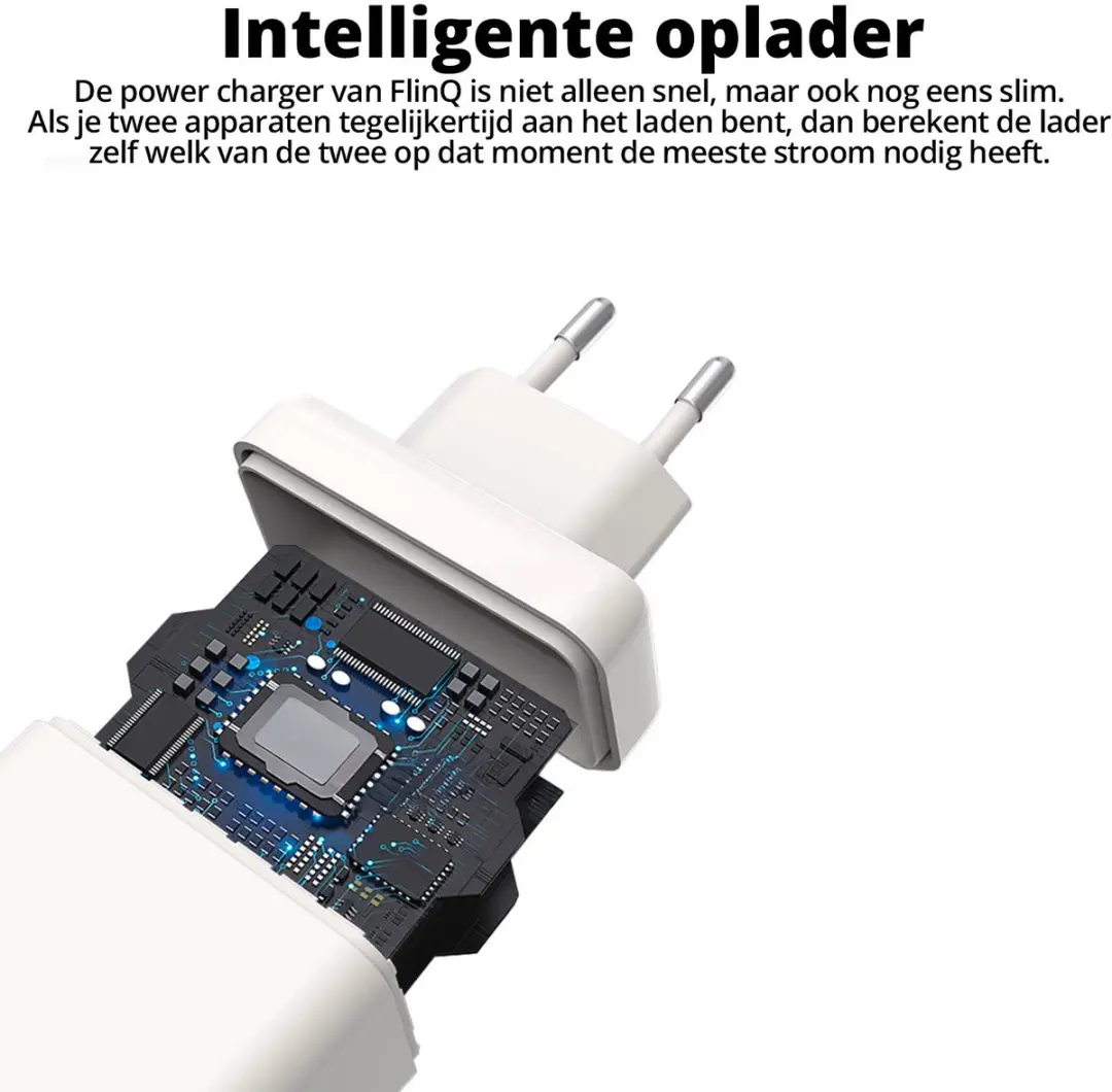 FlinQ 2x USB-C Kabel 100W + Adapter 18W - 3 Stuks