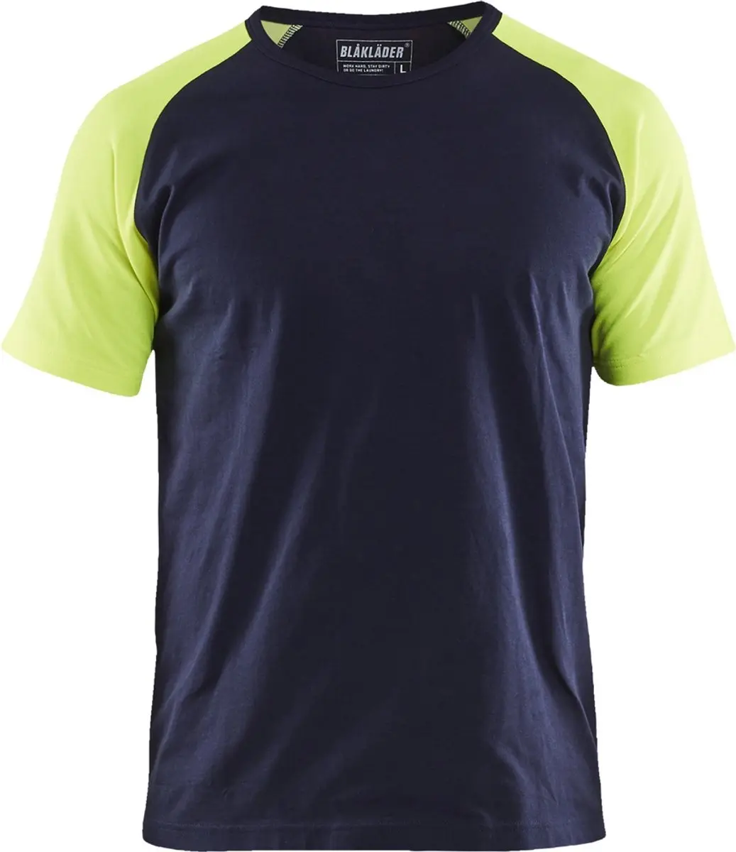 Blåkläder T-shirt 3515-1030 5XL - Marine/High Vis Geel