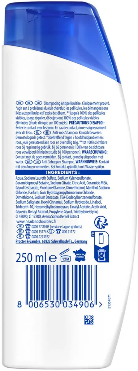 Head & Shoulders Menthol Fresh Anti-Roos Shampoo - 6x250ml
