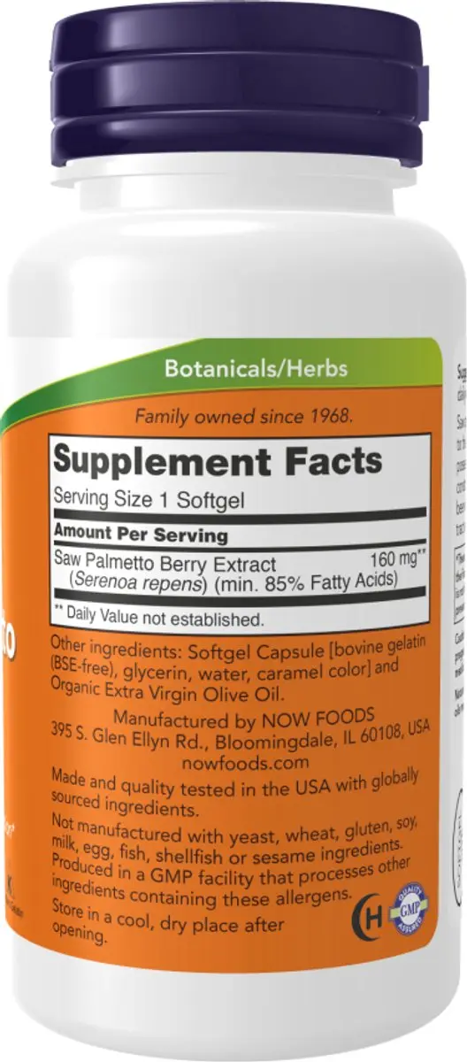 Now Foods Saw Palmetto Extract 160mg - 120 Softgels