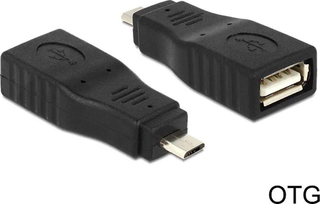 Delock USB2.0 Micro-B naar USB-A OTG Adapter - 1A - Zwart