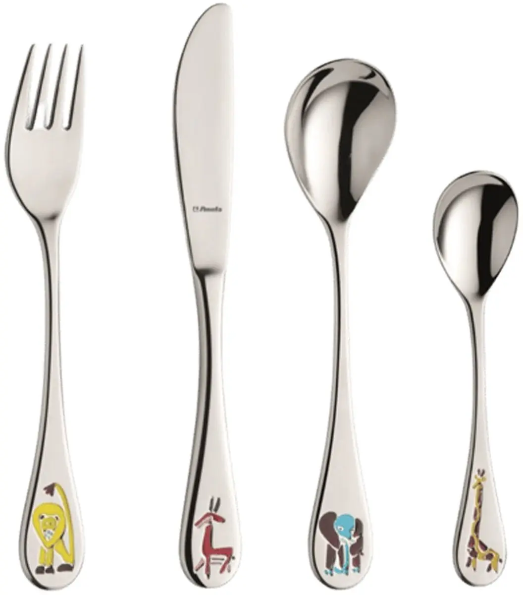 Amefa Safari Kinderbestekset 4-delig - Zilver