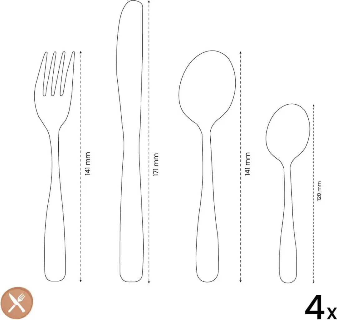 Amefa Safari Kinderbestekset 4-delig - Zilver