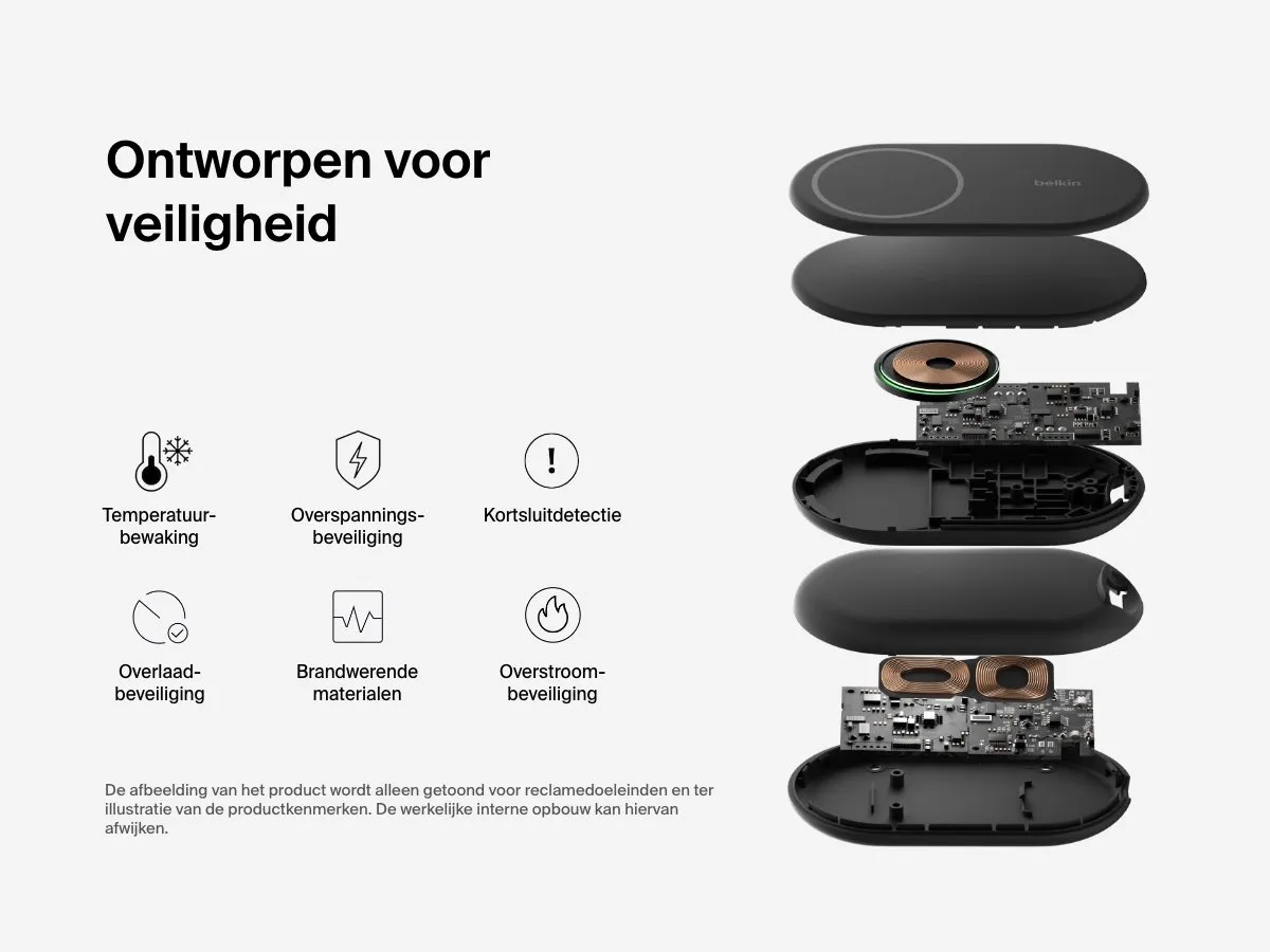 Belkin WIB007vfBK Draadloze Oplader Qi2 15W - MagSafe - Zwart