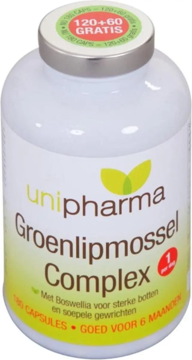 UNIPHARMA Groenlipmossel Complex 180 Capsules