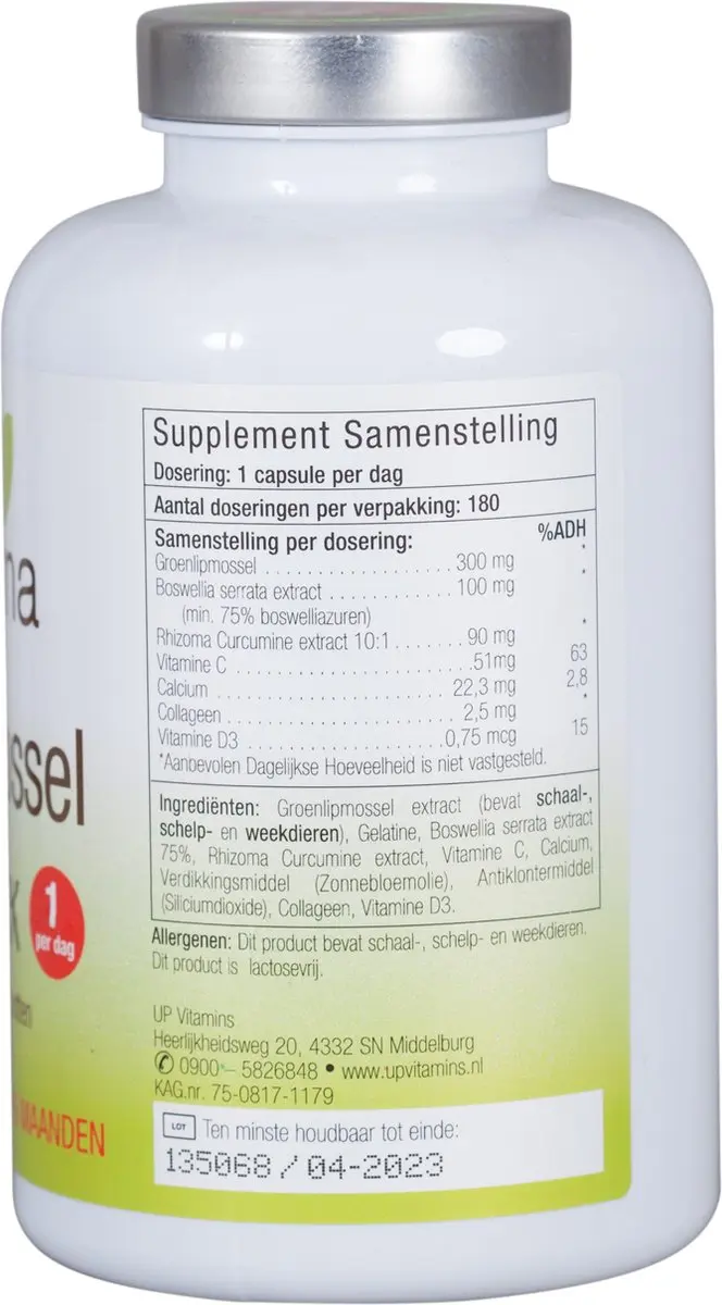 UNIPHARMA Groenlipmossel Complex 180 Capsules