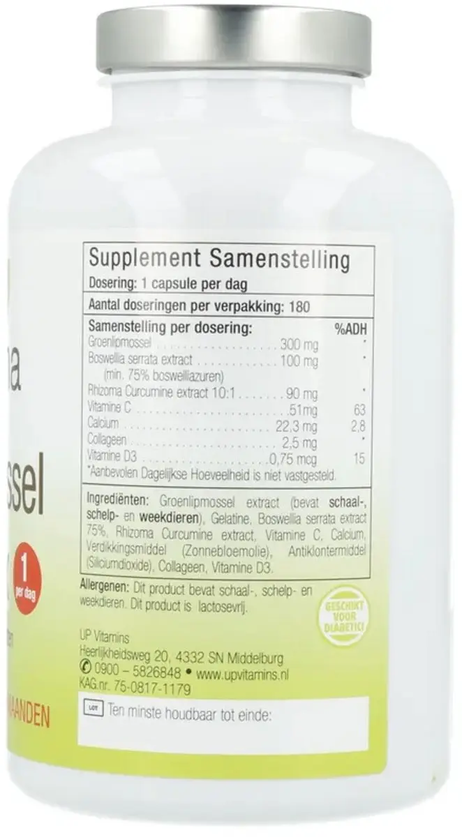 UNIPHARMA Groenlipmossel Complex 180 Capsules