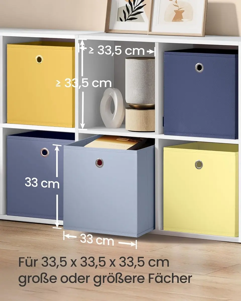 Songmics Opbergdozen Set 6 Stuks - 66L - 33x33x33cm - Meerkleurig